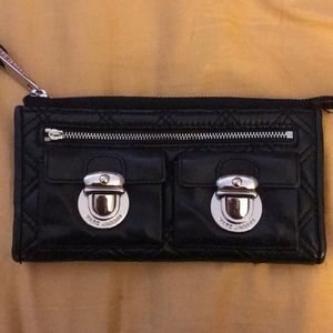Marc Jacobs Long Wallet - Black w Silver Hardware